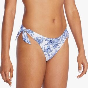 Speedo Swimsuit Bottom Bikini Eco Flex Scoop Floral Blue Tie-Side Bikini Bottom